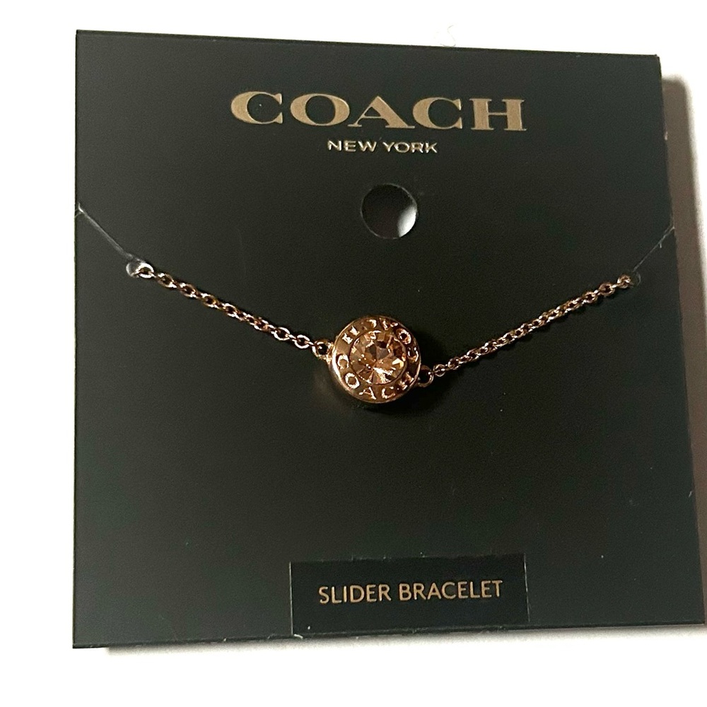 Coach Open Stone Slider Bracelet Rose Gold-tone NWT